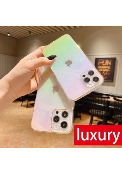 Apple Uyumlu iPhone 11 Pro Max Parlak Rainbow Holografik Kamera Korumalı Sert Kılıf
