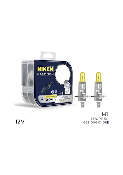 Niken Yellow 12v 55w H1 Halojen Sarı Işık Ampul 2800k 1550 Lumen