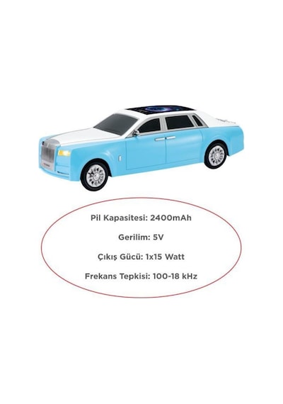 Bluetooth Hoparlör Rolls-royce Görünümlü Araba Led Ekranlı 15w Tws Fm Usb Speaker D82
