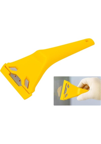 Cam Ve Buz Kazıyıcı Bıçak Araç Camı Don Buz Temizleme Aparatı Açık Sarı