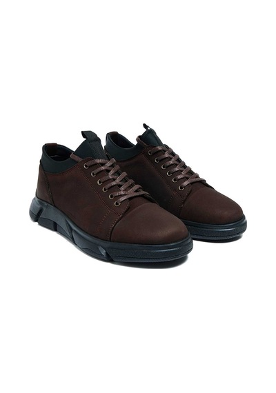 Bestello Bağcıklı Kauçuk Casual 020-1400 Erkek Ayakkabı Kahve Nubuk