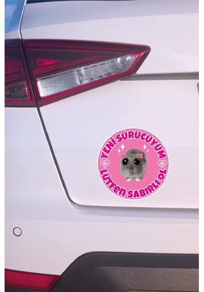 Acemi Sürücü Yeni Sürücü 16x16 Cm Su Geçirmez Yüksek Çözünürlüklü Sticker Araba Motor Sticker