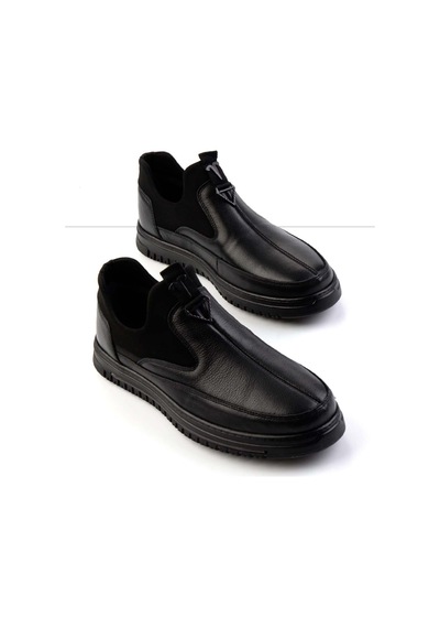 Bambi Siyah Leather Erkek Casual Ayakkabı E01900240203 Siyah