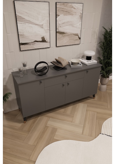 Asra Trend Lüks Konsol Tv Ünitesi %100 Mdf Salon Ve Yemek Odası Ünitesi Knsl03 Koyu Gri Asra Trend Lüks Konsol Tv Ünitesi %100 Mdf Salon Ve Yemek Odası Ünitesi Knsl03 Koyu Gri