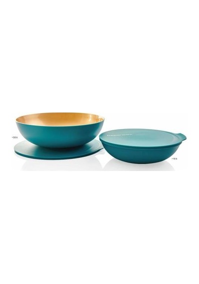 Tupperware Berrak Yeşil-Gold Saklama Kabı 15 L-35L N1140899 Çok Renkli