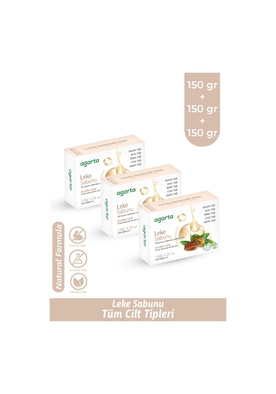 Agarta 3 Adet Lekeli Ciltler Için Üretilmiş Doğal Sabun 150 Gr