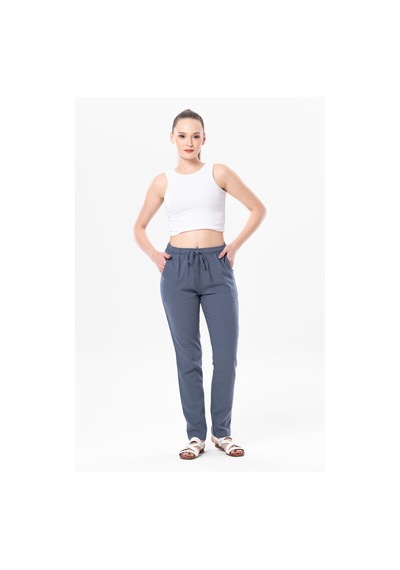 Eliş Şile Bezi Şile Bezi Çift Cepli Unisex Yazlık Pantolon İndigo İndg-indigo İndigo