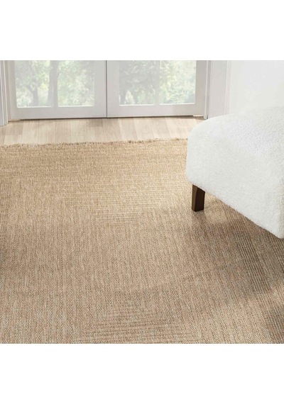 Bej Dikdörtgen Desenli Modern Halı - L668bjın Kahve