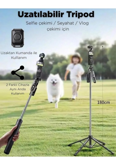Jopree Y26 Bluetooth Uzaktan Kumandalı 180 Cm Uzatılabilir Tripod, Yatay Ve Dikey Çekim İmkanı, 360 Döner Kol, Katlanabilir Selfie Çubuğu, Fotoğraf Makinesi & Akıllı Telefon İle Uyumludur Jopree Y26 Bluetooth Uzaktan Kumandalı 180 Cm Uzatılabilir Tripod, Yatay Ve Dikey Çekim İmkanı, 360 Döner Kol, Katlanabilir Selfie Çubuğu, Fotoğraf Makinesi & Akıllı Telefon İle Uyumludur