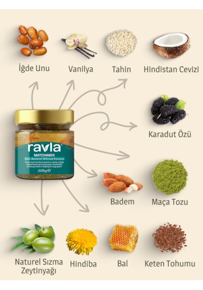 Ravla Matchamix Ballı Bademli Bitkisel Karışım 225 G