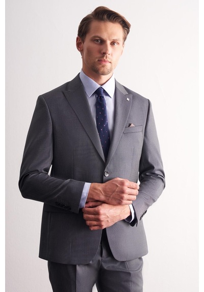 İmza Haki Kırlangıç Yaka Kendinden Desenli Esnek Bel Slim Fit 6 Drop Takım Elbise 1001255168 Haki