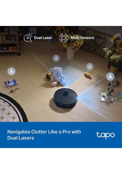 Tapo RV50 Pro Omni 15.000 Pa Robot Süpürge Ve Paspas Siyah