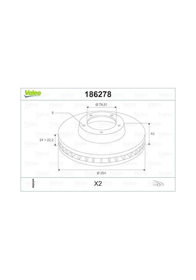 Valeo 186278 Fren Diski On 5025610 5029815 95vx1125aa 2 Adettir