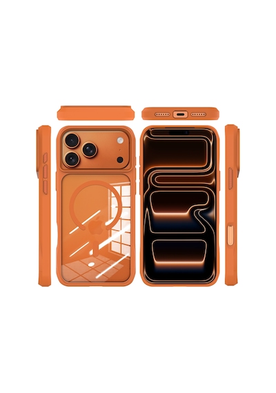 Buff Apple iPhone Uyumlu  17 Pro Max Magsafe Octa Shield Kılıf Orange Turuncu