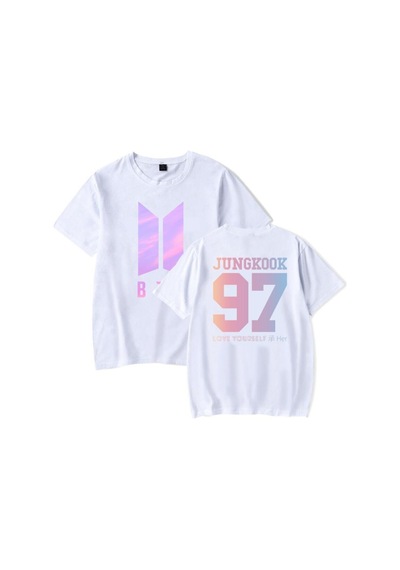 Startmore Unisex Beyaz Bts Rap Monster Tişört Ön Arka Baskı