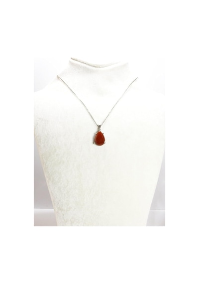 Tr Doğal Kırmızı Akik Taşı Gümüş Kolye Ucu 3 Gr Şifa & Enerji Kristali Takı Altın