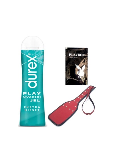 Durex Play Ekstra Hisset Bay Bayan Uyarıcılı Jel 50 Ml + Kırmızı Deri Şaplak + Hediye
