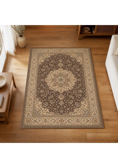 Kartela Halı Aro Halı Jüt Taban Dokuma Halı Kahverengi - 60 X 90 Cm