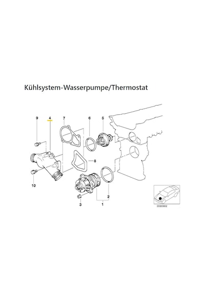 BMW 5 SERİSİ E34 89-97 M50 M52 TERMOSTAT KAPAĞI ALÜMİNYUM
