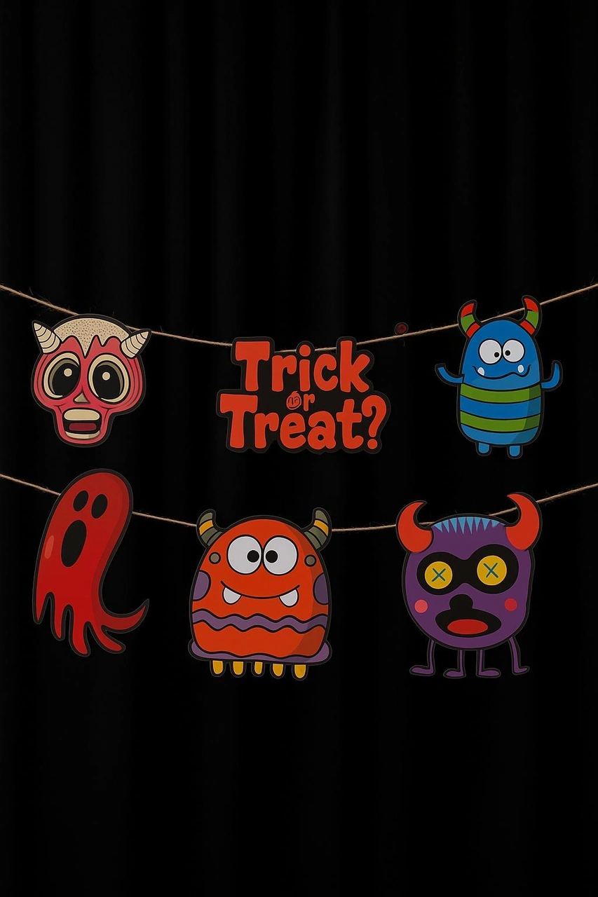 Halloween Cadılar Bayramı Banner Monster 6 Figür Diğer