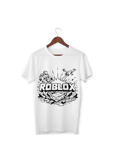 Alpşan Ticaret Roblox Tişört Çocuk T-shirt Roblox Yetişkin Unisex Tişört Beyaz