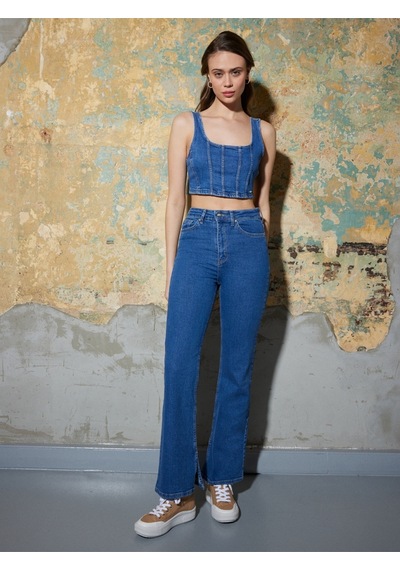 Slim Fit Kadın Büstiyer Mavi