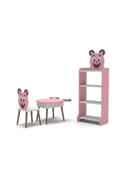 Happy Face Çocuk Mobilya Seti Pembe Çok Renkli