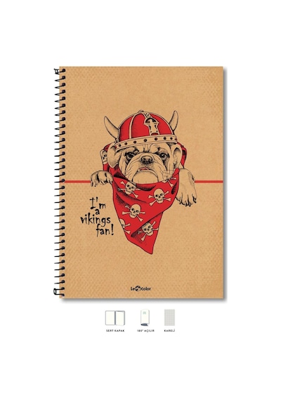 Le Color Okul Defter A4 Sert Kapak Kareli 200 Syf. Eco Kraft