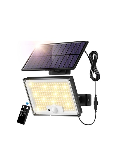 Sigrill Hareket Sensörlü Güneş Enerjili Işıklar, 172 Led, Ip65 Su Geçirmez, 5m Kablolu Sıcak Işık