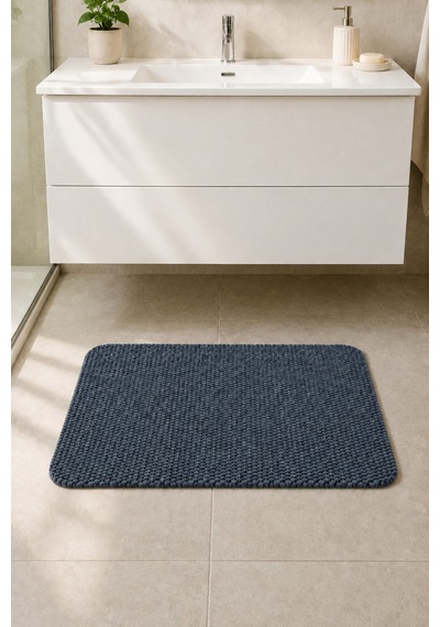 Yıkanabilir Banyo Paspası Kaymaz Taban Su Emici Duş Önü Lavabo Önü Tuvalet Önü Banyo Halısı 40x60 Cm Gri