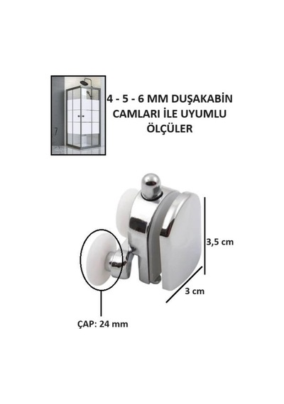Teker 8 Li Set Duşakabin Tekerleği Alt Üst Cam Kabin Rulman Makara 24 Mm Krom Beyaz - Şeffaf Teker 8 Li Set Duşakabin Tekerleği Alt Üst Cam Kabin Rulman Makara 24 Mm Krom Beyaz - Şeffaf