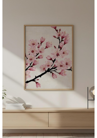 Huhuli Ahşap Çerçeveli Wabi Sabi Koleksiyon Tablo Huhu732