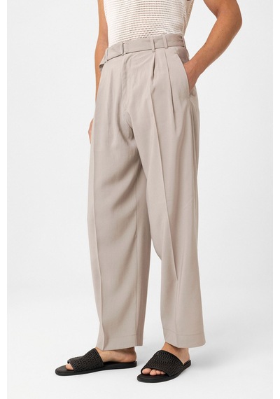 Antioch Modal Kumaş Relax Fit Kemerli Erkek Pantolon Bej