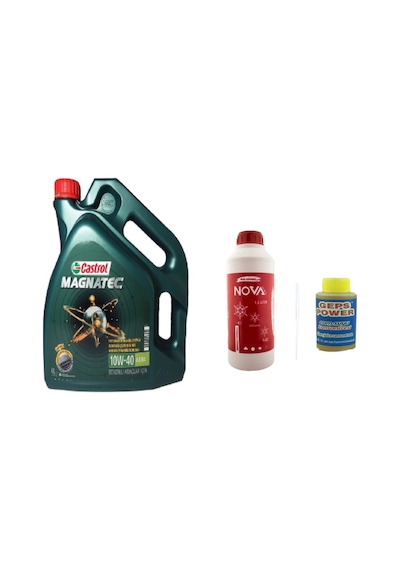 Castrol Magnatec 10W-40 A3/B4 Motor Yağı 4 L + Kırmızı Antifriz 1500 ML + Cam Suyu 80 ML