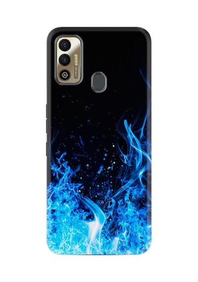 Tecno Spark 7t Kılıf Silikon Desen Özel Seri Blue Fire 1678
