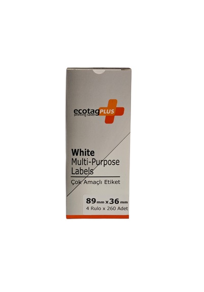 Ecotagplus Dymo Muadili Etiket - 89 Mm X 36 Mm - 4 X 260 Adet - Eko Paket - 99012 1