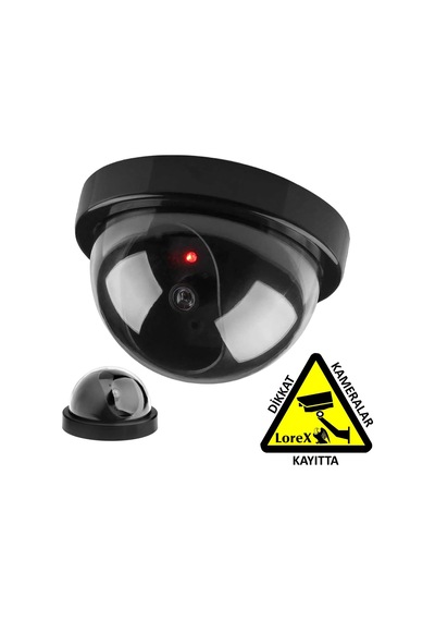 Robotix Rb-sk04 Caydırıcı Dome Kamera + Dikkat Kameralar Kayıtta Etiketi - Sahte Kamera