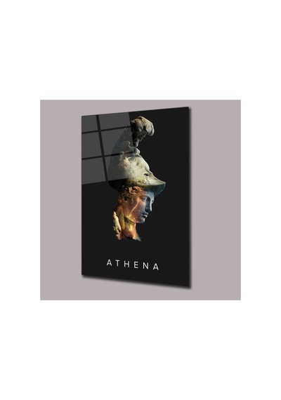 Athena Heykeller Cam Tablo Pct0853 Modern Dekorasyon Temalı Dekoratif Duvar Tablosu, Salon, Ev Ve Ofis Dekoru,