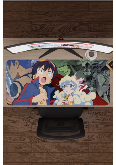 Gurren Lagann Kaymaz Dikişli Kauçuk Oyuncu Mousepad V3 - 90x40 Xxl Gaming Mouse Pad Fare Altlığı