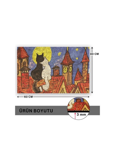 Ayrex Monnhein Kedi Köpek Komik Tasarımlı Dekoratif Kapı Önü Paspas, Dış Mekan/ev İçi/banyo/mutfak/yatak Odas Diğer