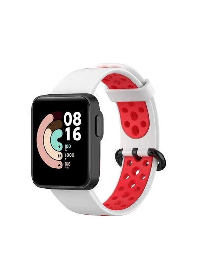 Xiaomi Redmi Watch 2 Lite Krd-02 Uyumlu Zore Kordon-beyaz-kırmızı