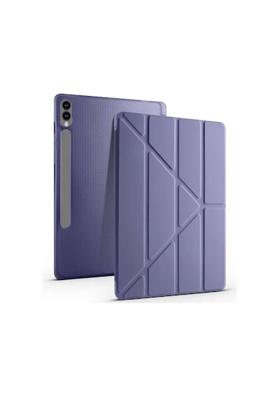 Samsung Galaxy Uyumlu Tab S10+ Plus 12.4" Kalem Bölmeli Uyku Modlu Arkası Silikon Kapak Kılıf Kılıf