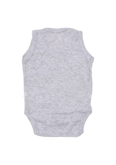 Bebegen Unisex Gri Jakarlı Askılı Çıt Çıtlı Body Zıbın Çok Renkli