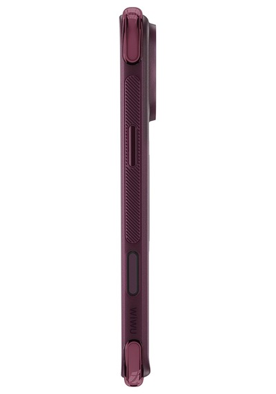 Apple iPhone Uyumlu 18 Pro Kılıf Wiwu Ag-203 Aeroguard Ultra Serisi M-safeli Airbag Tasarımlı Standlı Kapak Bordo