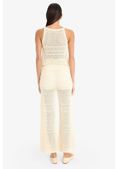 DeFacto Wide Leg Geniş Paça Ajur Triko Pantolon F3777AX25SMER105