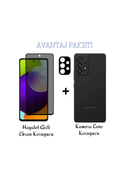 Samsung Galaxy A73 Hayalet Gizli Cam Ekran Koruyucu Ve Kamera Lens Koruyucu