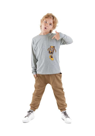 Denokids Cepte Kaplan Erkek Çocuk T-shirt Pantolon Takım Çok Renkli