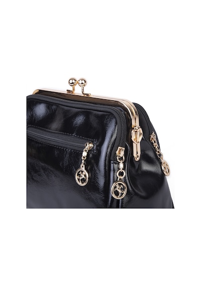 Nas Bag Burslu Klipsli Vintage Omuz Ve Çapraz Çanta 23x20 Cm Ebatlarındadır Siyah Yankı