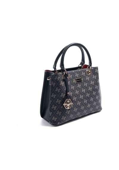 Silver Polo Sp1272 Kadın El Çantası Monogram Füme-siyah