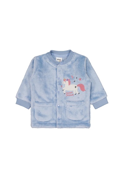 Civil Baby Unicorn Nakışlı 1-9 Ay Pijama Takımı - Mavi Buz Mavi